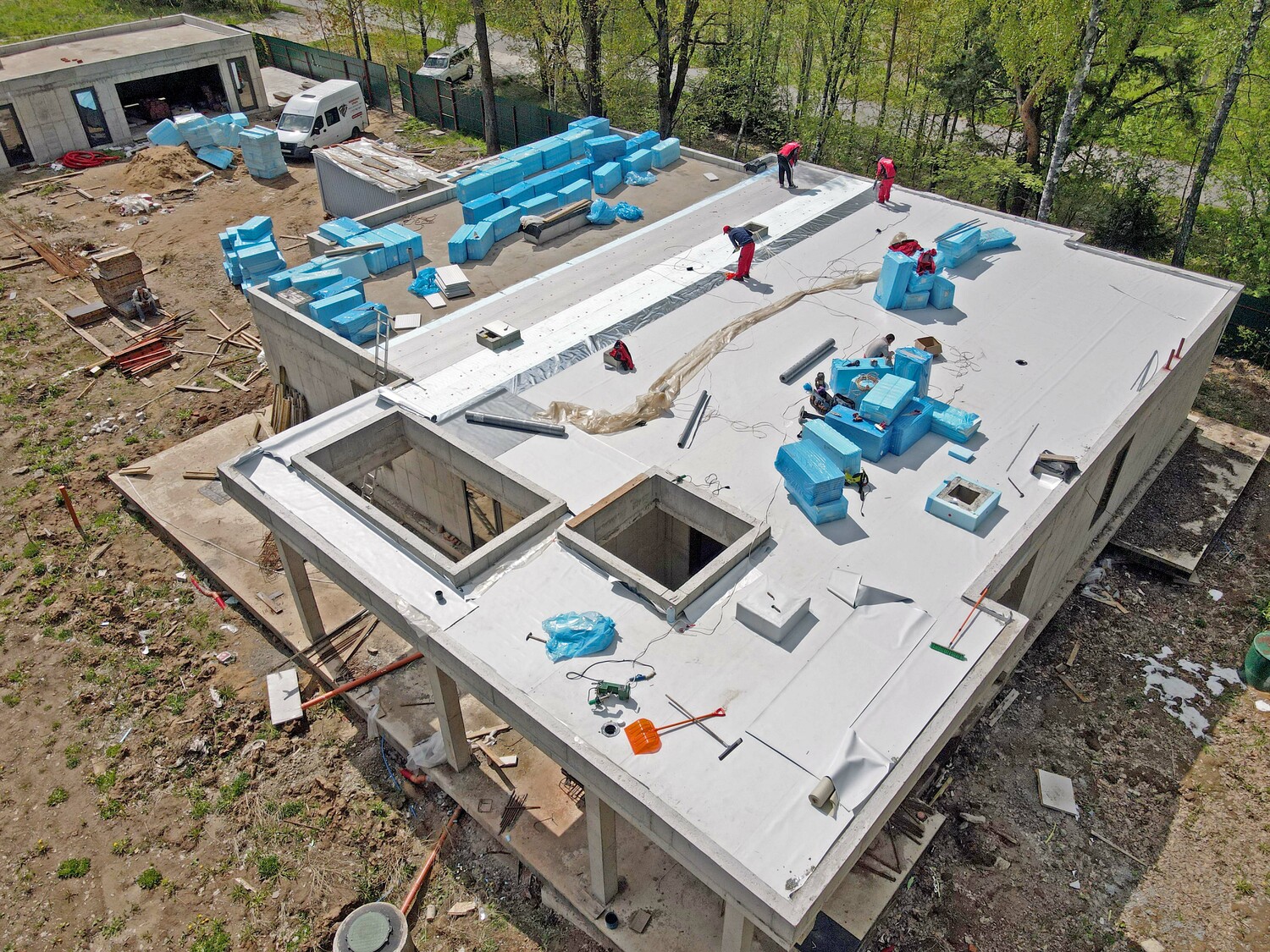 коттедж плоская кровля плоская пвх кровля монтаж