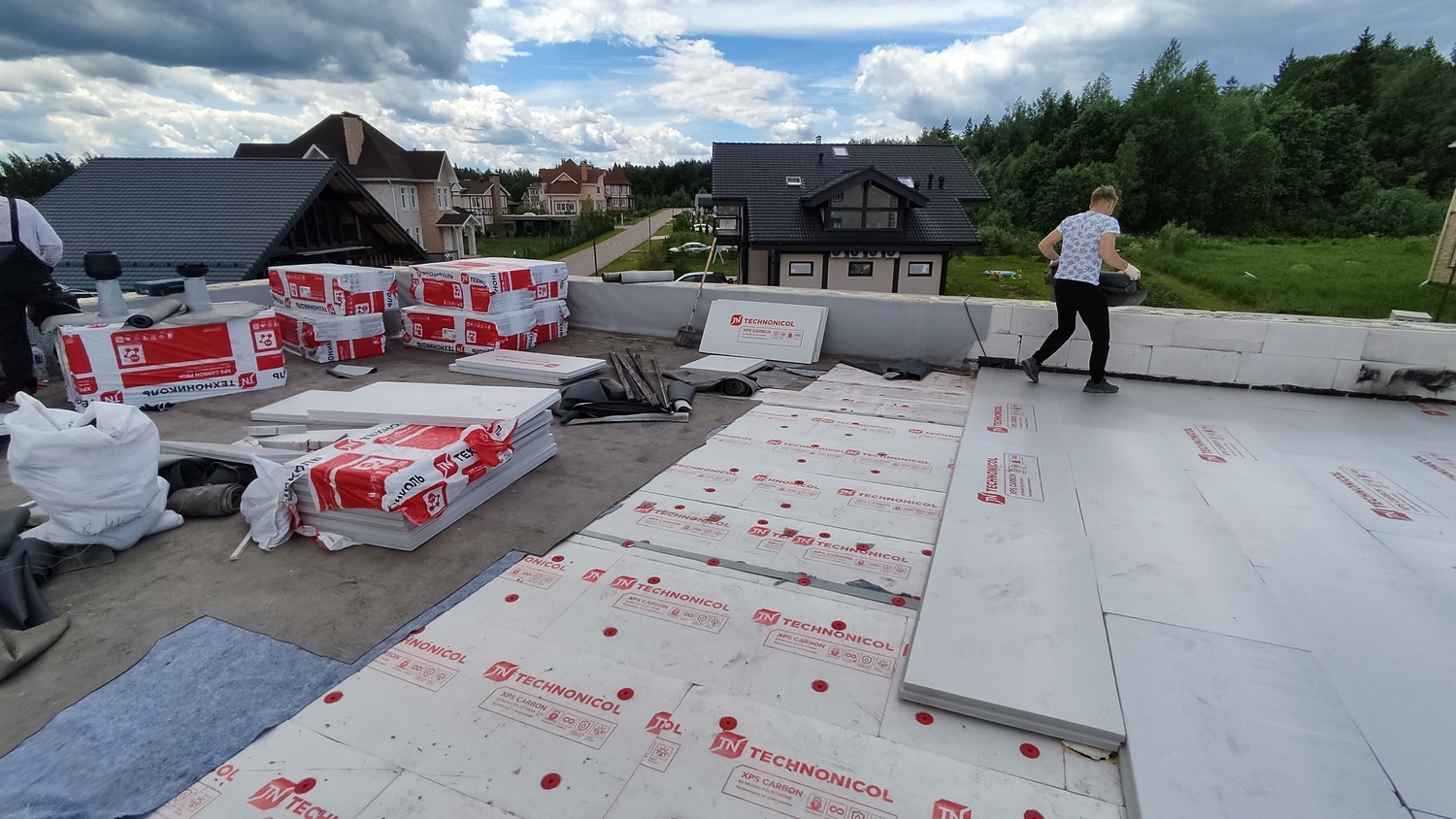 Русстрой коттедж плоская кровля плоская пвх кровля монтаж